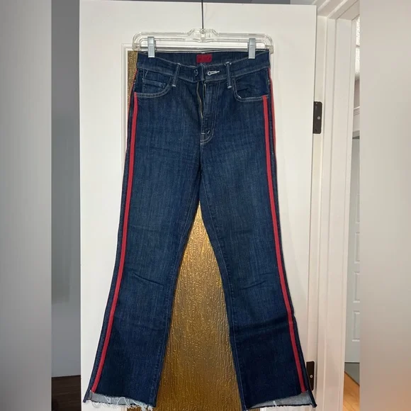 Mother Red Stripe Denim Jeans - Picture 2 of 3